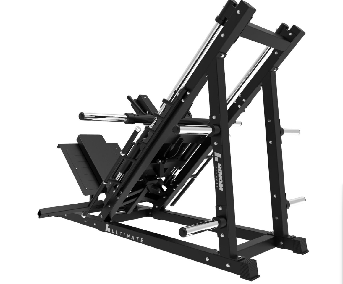 BU108 Prensa Piernas Dual Carga Disco + Jaca Squat 45° Binom