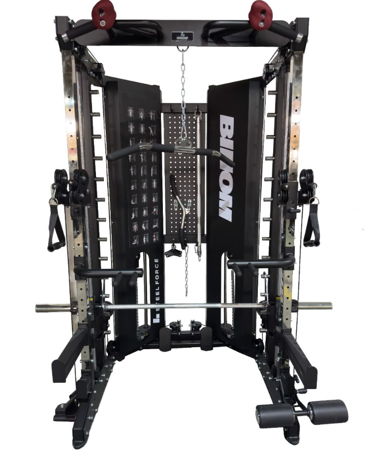 B17 Multigimnasio 90kg x2 Multipower + Doble Polea + Fondos Binom Steel Force