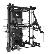 Binom Steel Force B12-V2 Multigimnasio, Brazos Moviles, Doble Polea (100 Kg x2), Power Rack, Press de Piernas, Multipower, Remo y accesorios