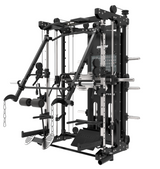 Binom Steel Force B12-V2 Multigimnasio, Brazos Moviles, Doble Polea (100 Kg x2), Power Rack, Press de Piernas, Multipower, Remo y accesorios